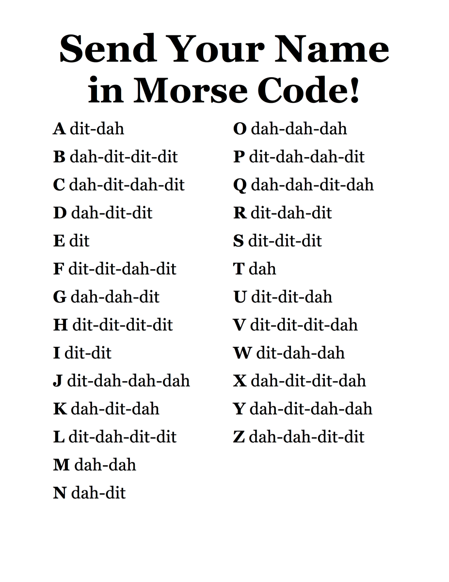 Send your name in Morse code!